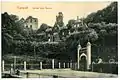 Burgruine und Schloss um 1900