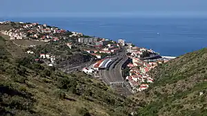 Der Bahnhof Cerbère von Süden her gesehen