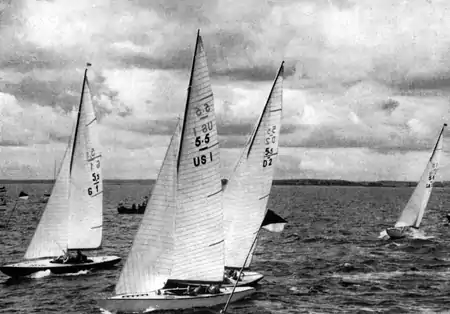 5.5-Meter-Klasse bei den Olympischen Spielen 1952 in Helsinki, Tom Kyle (G-1), Goldmedaillengewinner Complex II (US-1), Jill (D-2)