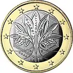 1-Euro-Münze ab 2022 (Rückseite)