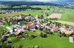 Blick von Gruyères auf Epagny