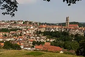 Blick auf die StadtKarte: Stadt Freiburg im Saanebezirk (2017)