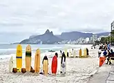 Surfbretter am Strand von Ipanema