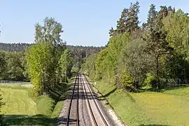 Bahnstrecke Nürnberg–Cheb, Sicht nach Süden