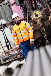 Martin Dulig beim Projekt „Deine Arbeit, meine Arbeit“ im Tagebau Nochten