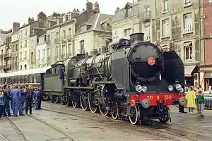 231 G 558 im Hafenbahnhof Dieppe-Maritime (1986)