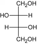 (2R,3R)-Threit (Fischer-Projektion)