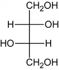 (2S,3S)-Threit (Fischer-Projektion)