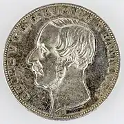 Vereinsmünze des Deutschen Zollvereins, Wertangabe auf der Rückseite: 2 Thaler = 3½ Gulden (Königreich Hannover, Georg V. 1854)