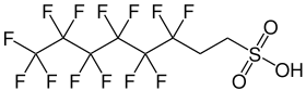 Strukturformel von 6:2-Fluortelomersulfonsäure