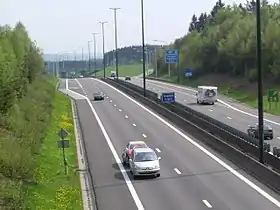 A4 kurz vor der Ausfahrt 24 (Transinne)