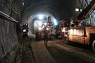 Bauarbeiten im Ruckhaldetunnel beim Südportal im Februar 2017