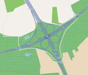 Übersichtskarte Autobahnkreuz Hannover/Kirchhorst