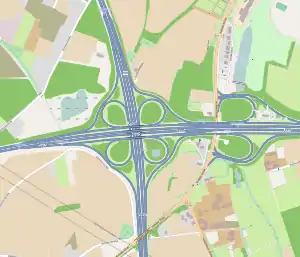 Übersichtskarte Autobahnkreuz Moers