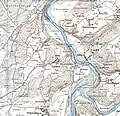 Die Aare mit der Saanemündung um 1900(Topographischer Atlas der Schweiz)