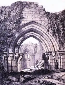 Ruine der Kirche im Jahr 1827