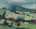 Landschaft, Öl auf Holz, 1967