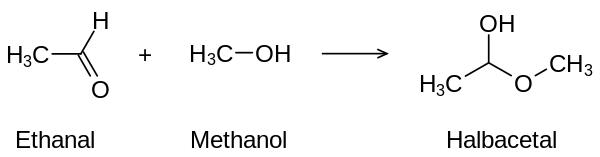 Addition von Methanol an Ethanal