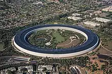 Der Apple Park in Cupertino (Luftaufnahme)