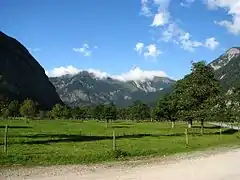 Der Große Ahornboden, Blickrichtung Norden zum Kompar und Satteljoch