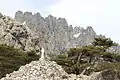 Aiguilles de Bavella mit Statue Notre Dame des Neiges