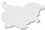 Karte von Bulgarien, Position von Achtopol hervorgehoben