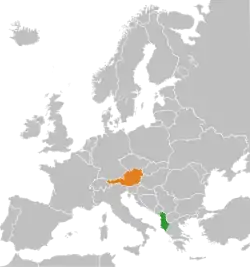 Lage von Albanien und Österreich