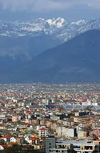 Blick von Shkodra ins Gebirge