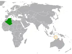 Lage von Algerien und Osttimor