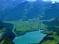 Escherkanal (links), Walensee und Linthkanal (rechts),Sicht vom Leistchamm.