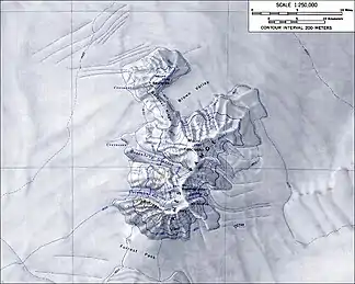 Topografische Karte der Ames Range