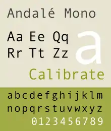 Schriftbeispiel für Andalé Mono