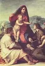 Madonna mit stehendem Christuskind, Heiligem Markus und Engel von Andrea del Sarto, zwischen 1520 und 1530