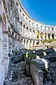 Pula, römisches Theater, Blick von innen