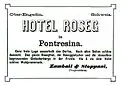 Annonce für das Hotel Roseg 1876