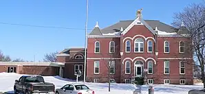 Das Antelope County Courthouse in Neligh, gelistet im NRHP Nr. 80002438