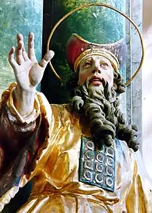 Hl. Zacharias (Detail) in der Wallfahrtskirche Burggen