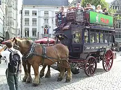 Pferdeomnibus für Touristen, Antwerpen 2005