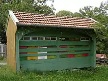 Festerer Bienenstand im Freilichtmuseum Glentleiten, errichtet Anfang des 20. Jahrhunderts