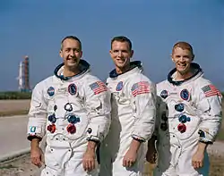 Apollo 9 – v. l. n. r. James McDivitt, David Scott, Russell Schweickart