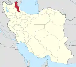 Lage der Provinz Ardabil im Iran