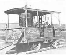 Frühe Climax-Lokomotive, als Arkansas Traveler 65 bezeichnet, um 1890