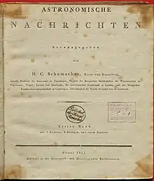 Astronomische Nachrichten.Band 1. 1823