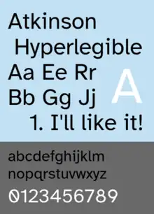 Schriftbeispiel für Atkinson Hyperlegible