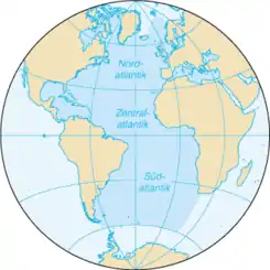 Karte des Atlantiks