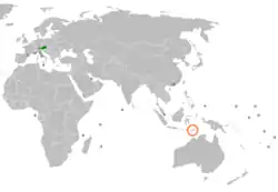 Lage von Österreich und Osttimor