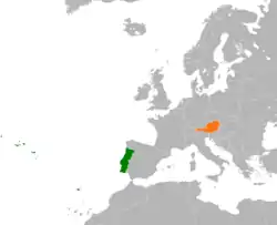 Lage von Portugal und Österreich