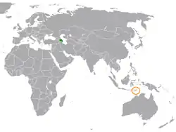 Lage von Aserbaidschan und Osttimor