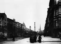 Bülowstraße um 1897 mit der Lutherkirche im Hintergrund