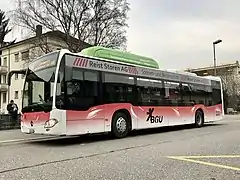 Der Citaro C2 NGT 29 beim Bhf Grenchen Süd.